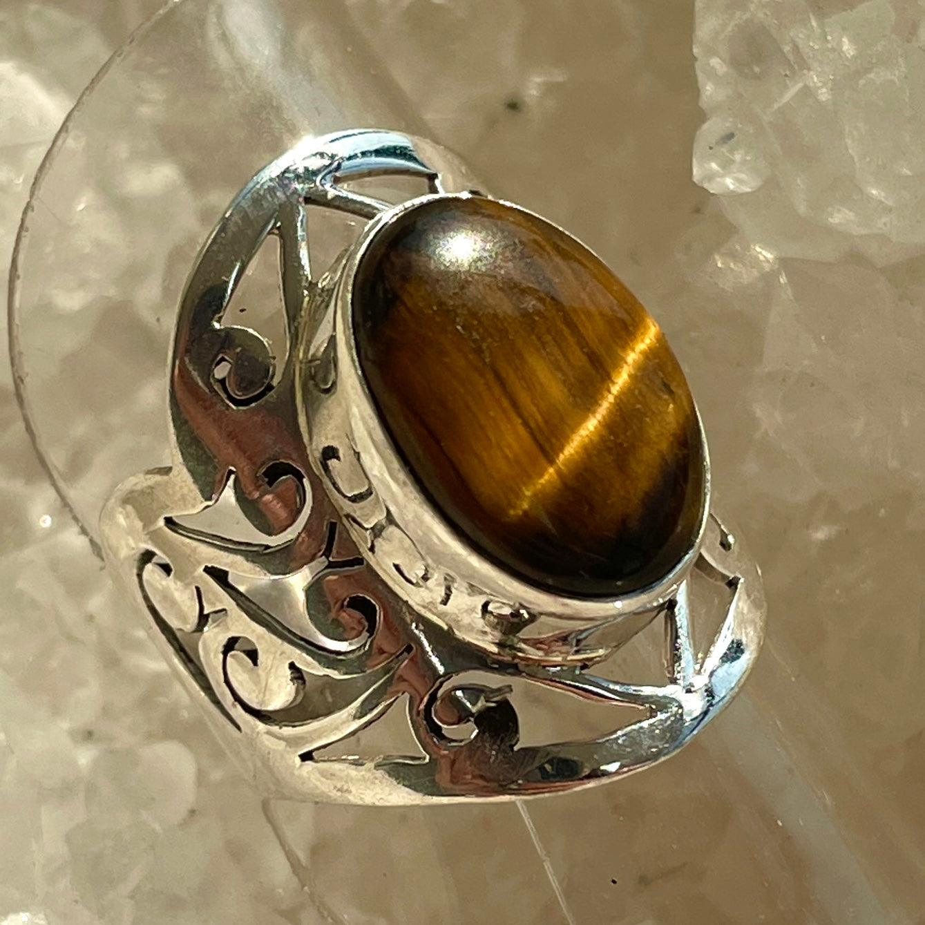 Tigers Eye Sterling Silver Ring - Sz7 TE6 Tigers Eye Sterling Silver Ring - Sz7 TE6